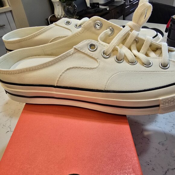 Converse Chuck 70 Mule Beige White Mens Slip On Casual Shoes 172592C SIZE 9.5 - Picture 1 of 12